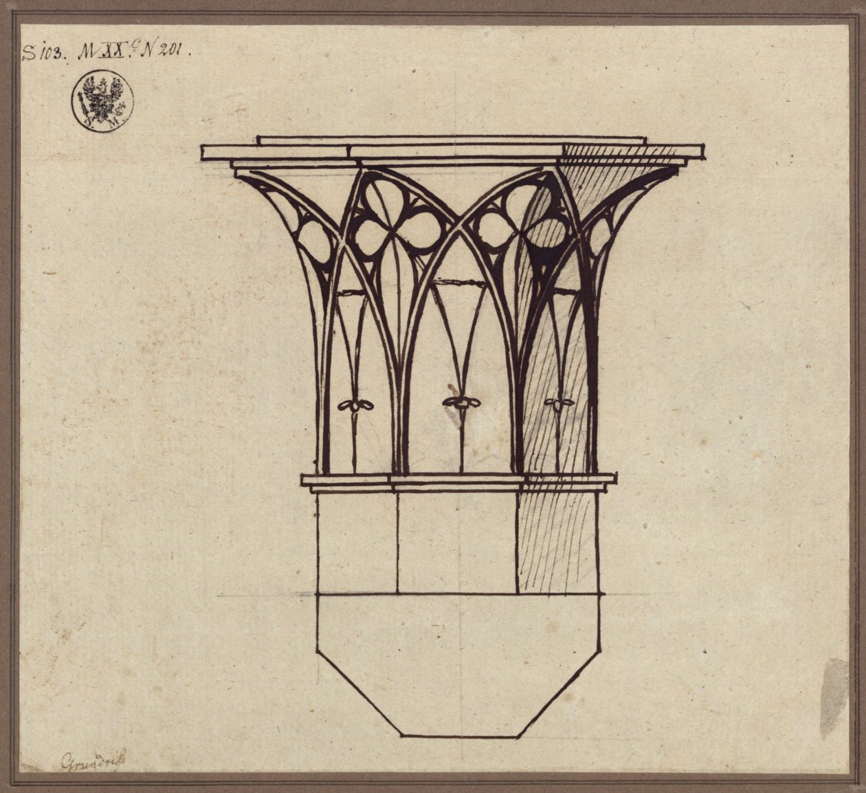 Nyolcszögletű oszlopfő alkotó: Karl Friedrich Schinkel