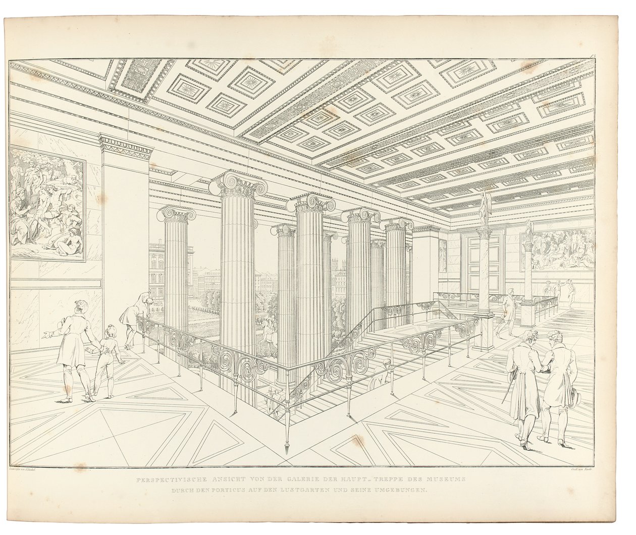 Altes Museum Berlin: Kilátás a lépcsőre, 1852 alkotó: Karl Friedrich Schinkel