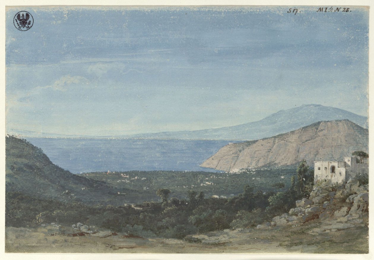 Kilátás Nápoly környékéről / A sorrentói síkság látképe a Colli di Fontanelléről alkotó: Karl Friedrich Schinkel