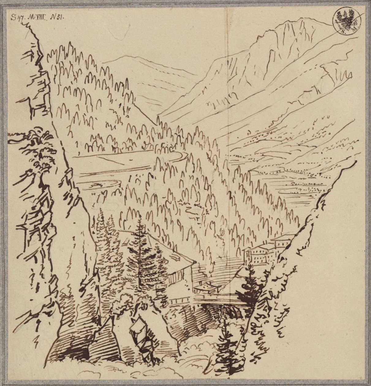 Kilátás a Gastein-völgyre alkotó: Karl Friedrich Schinkel