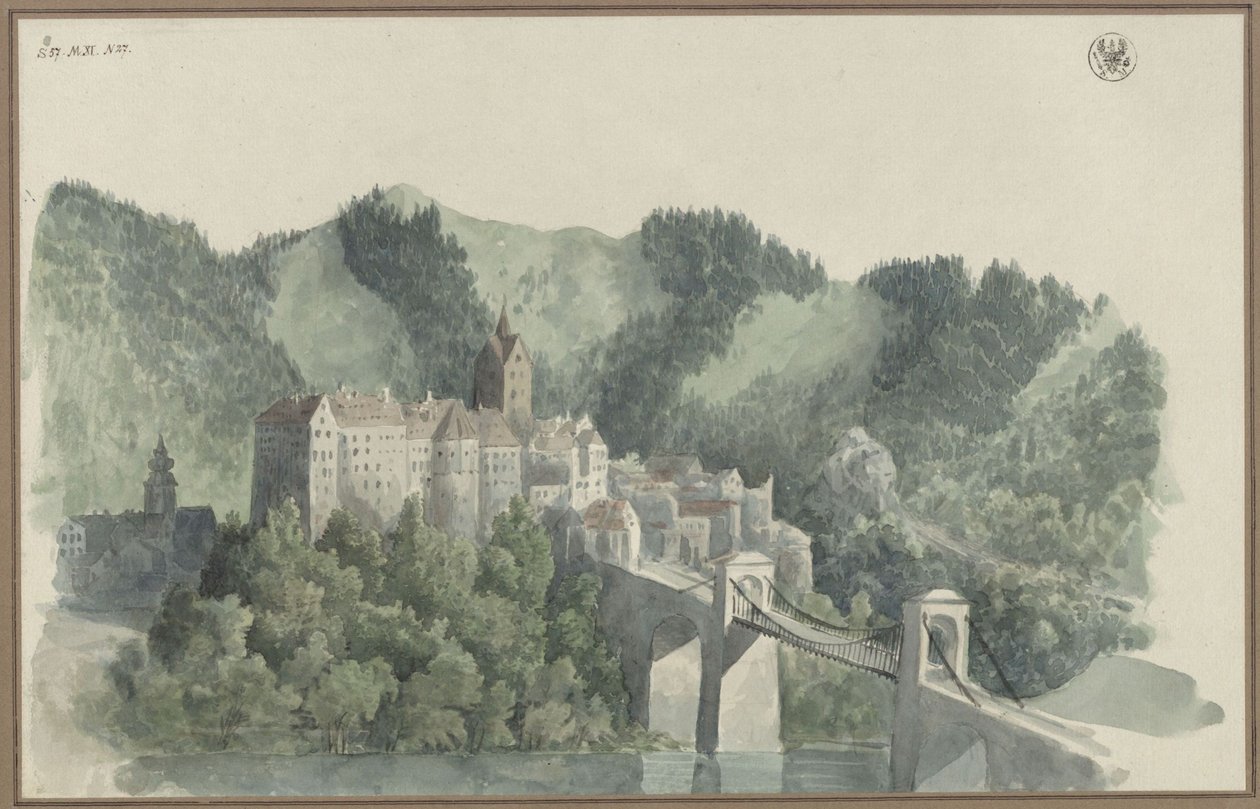 Kilátás Elbogenre (Loket) Karlovy Vary közelében, Csehországban alkotó: Karl Friedrich Schinkel