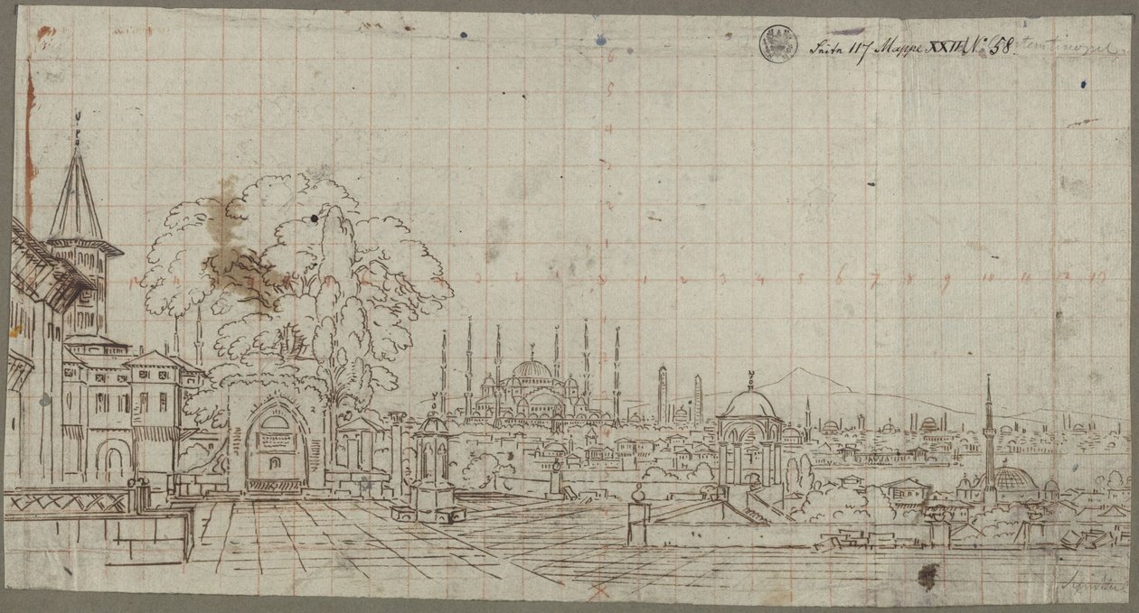 Konstantinápoly látképe alkotó: Karl Friedrich Schinkel