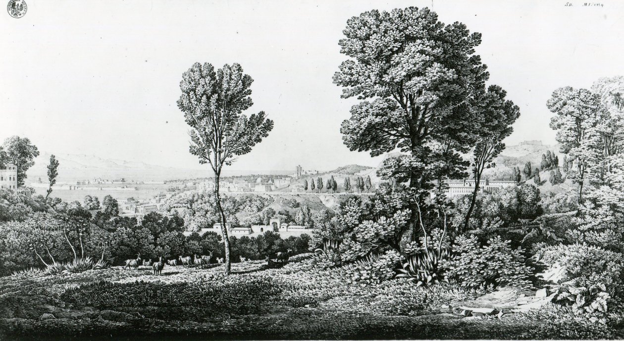 Messina és Calabria szemközti partjának látképe alkotó: Karl Friedrich Schinkel