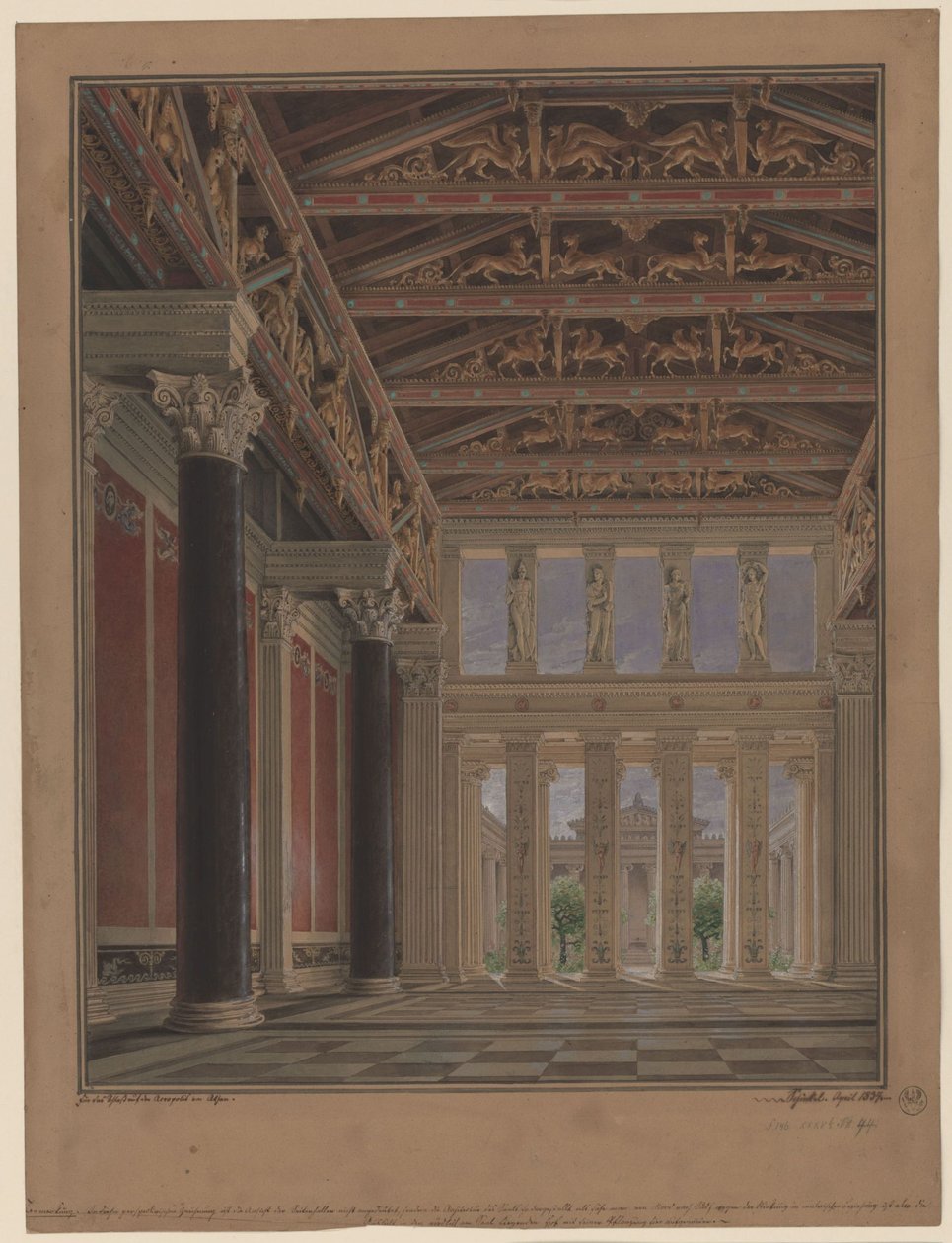 Athén, Akropolisz. Otto görög király palotája. Díszterem alkotó: Karl Friedrich Schinkel