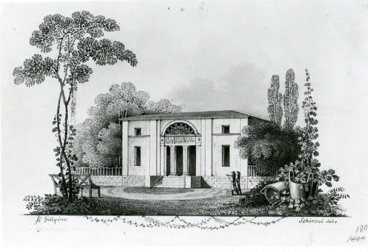 Berlin. A Simon-villa és terv a Mölter-villához alkotó: Karl Friedrich Schinkel