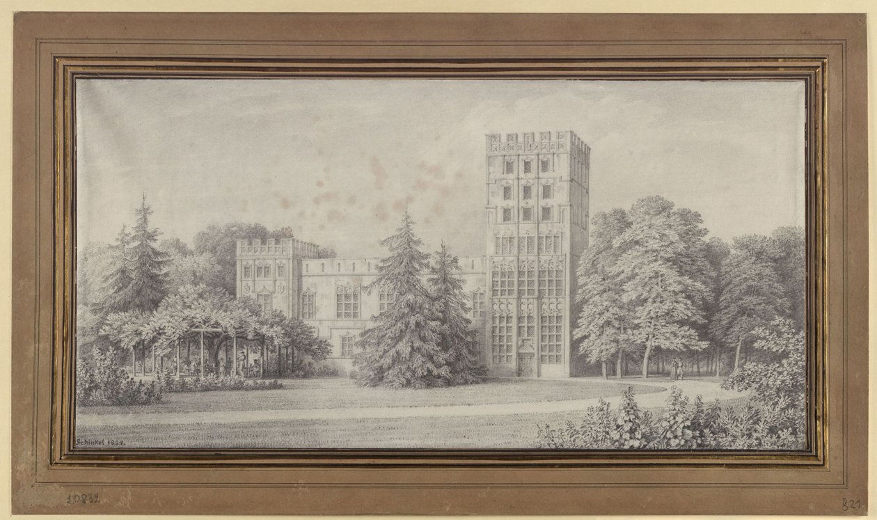 Berlin. A Páva-szigeti lovagház. Látkép alkotó: Karl Friedrich Schinkel