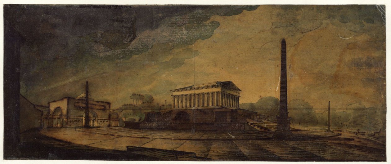 Berlin, Leipziger Platz. II. Nagy Frigyes emlékművének terve alkotó: Karl Friedrich Schinkel