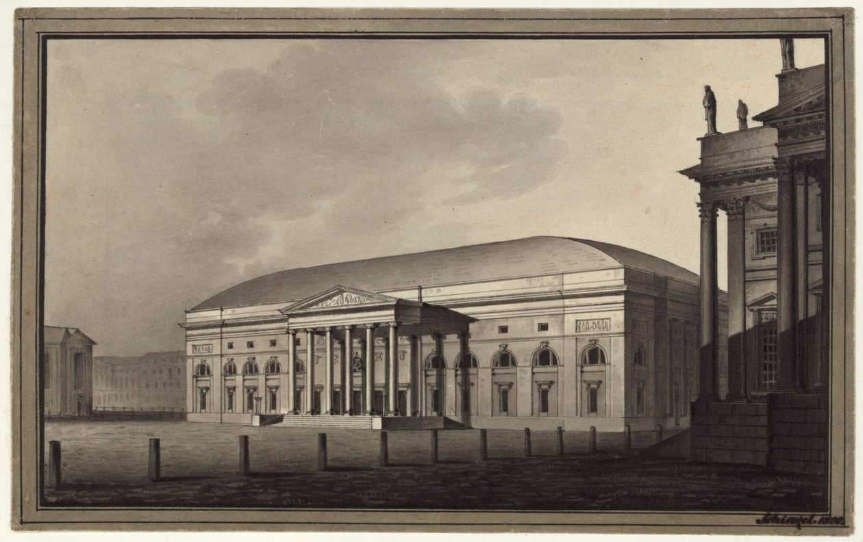 Berlin. Nemzeti Színház a Gendarmenmarkton alkotó: Karl Friedrich Schinkel