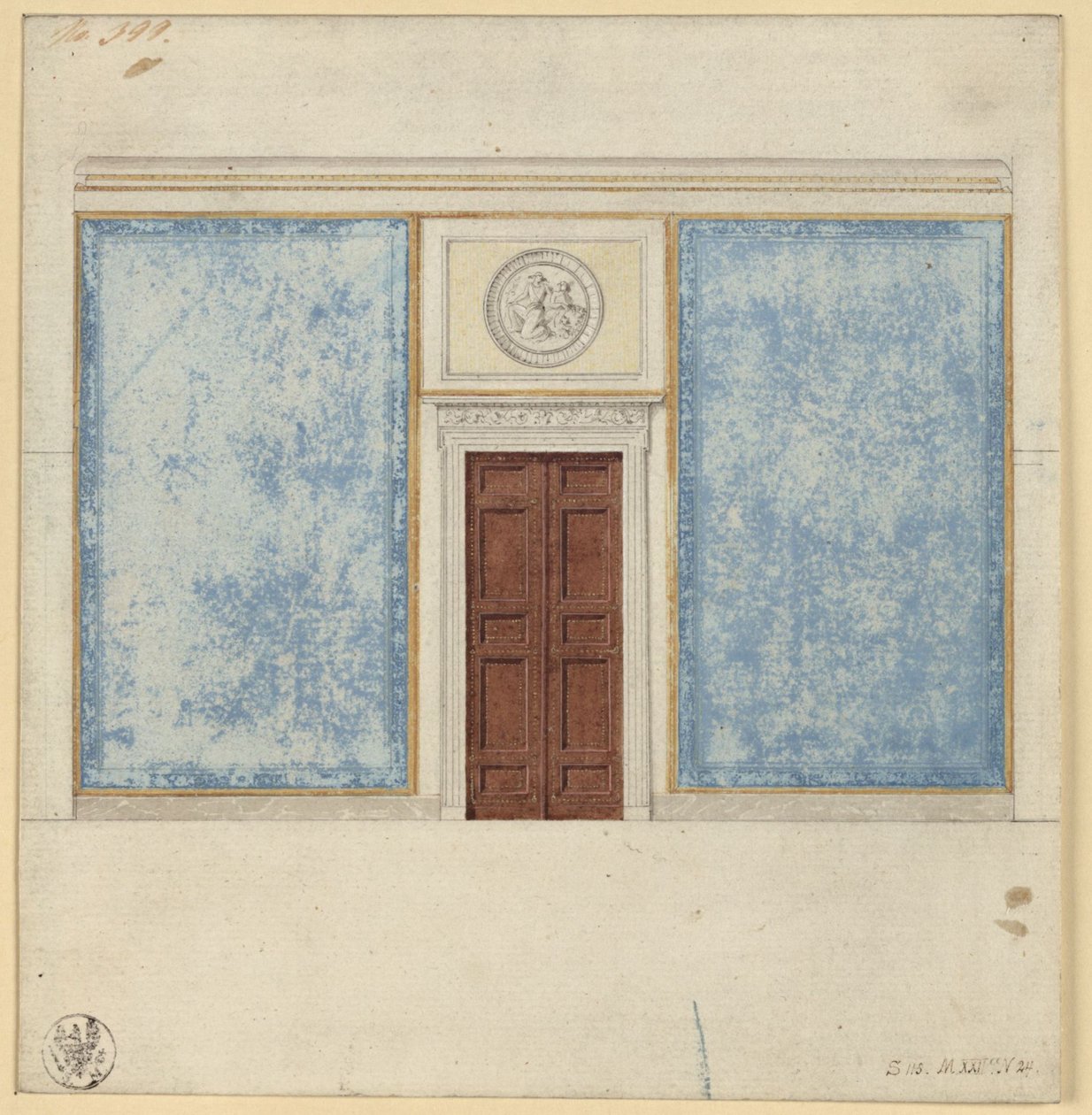 Berlin, Wilhelmstraße 102. Albrecht porosz herceg palotája, terv egy társalgóhoz alkotó: Karl Friedrich Schinkel