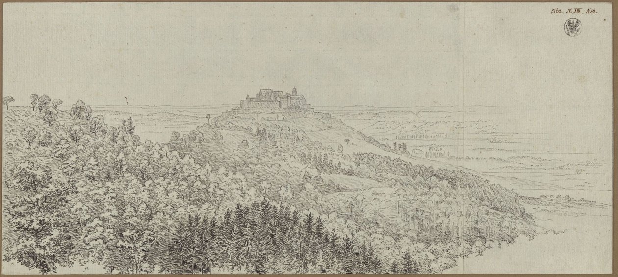 Kilátás a Veste Coburgra észak felől alkotó: Karl Friedrich Schinkel