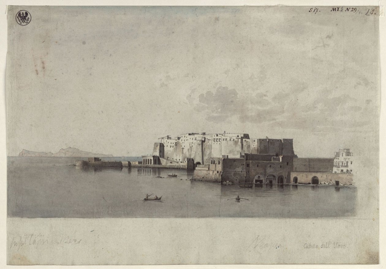 Castel dell’Ovo Nápoly közelében alkotó: Karl Friedrich Schinkel