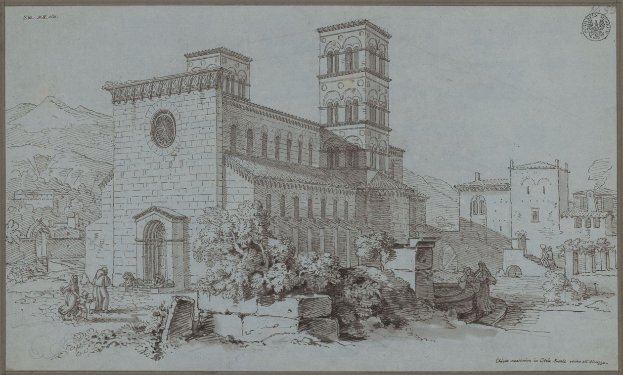 Szerecsen templom Cittaducaléban, Abruzzo közelében alkotó: Karl Friedrich Schinkel