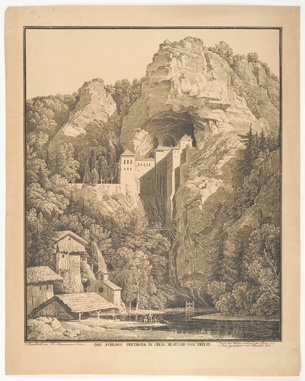 A Prediama-kastély Creinben, 12 órányira: Triesztből alkotó: Karl Friedrich Schinkel