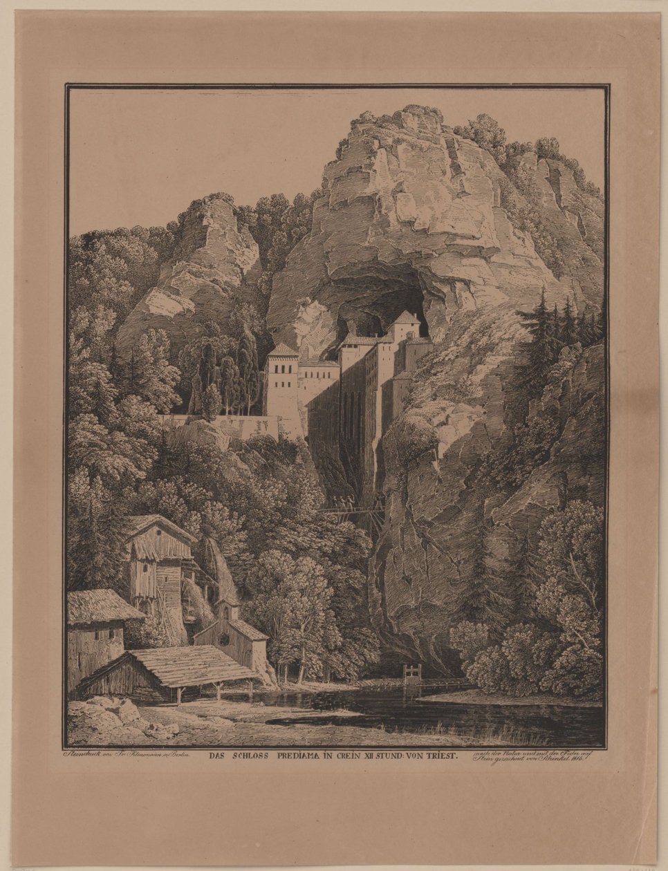 A predjamai vár Krajna tartományban alkotó: Karl Friedrich Schinkel
