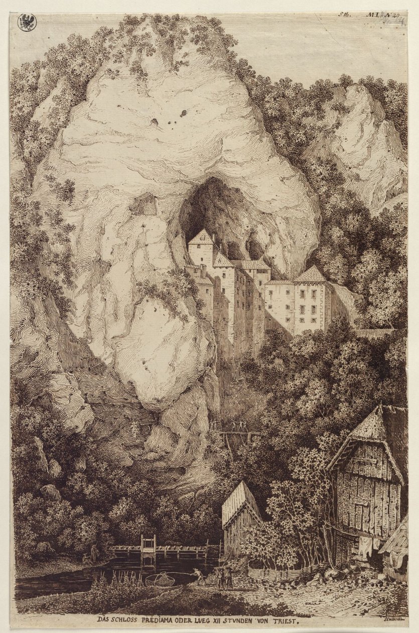 Predjama vagy Lueg vára, XII órányira Trieszttől alkotó: Karl Friedrich Schinkel