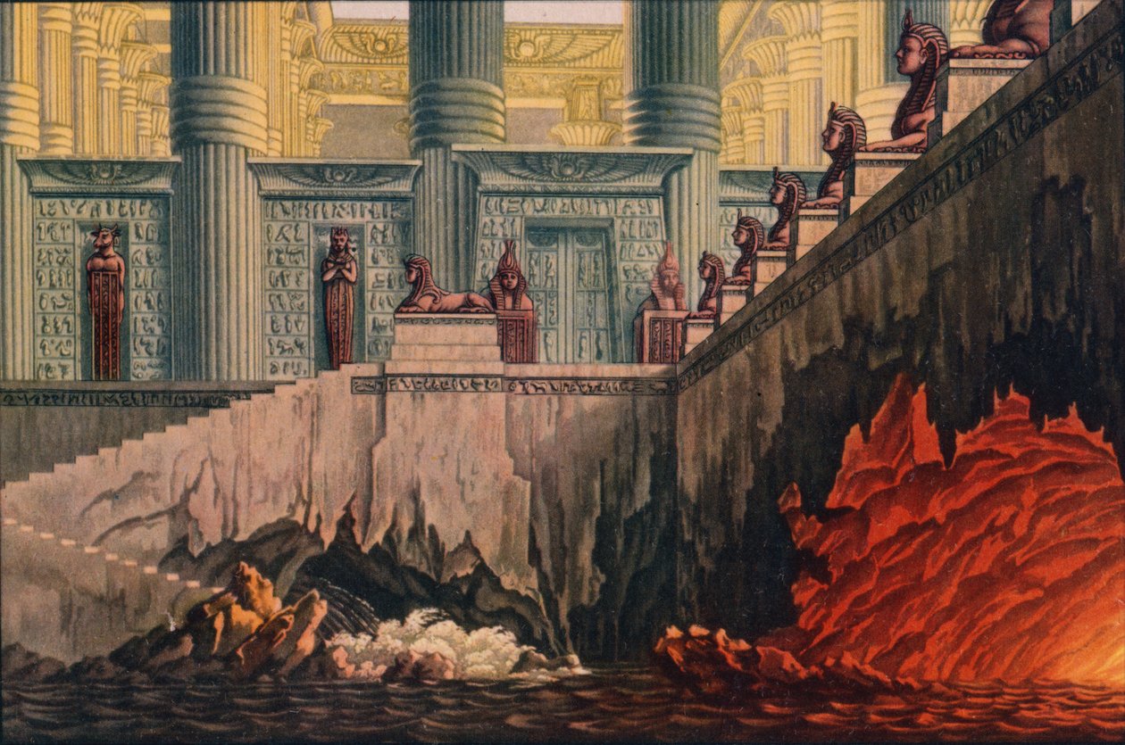 A Die Zauberflote A varázsfuvola című Mozart-opera produkciójának terve, 1816 alkotó: Karl Friedrich Schinkel