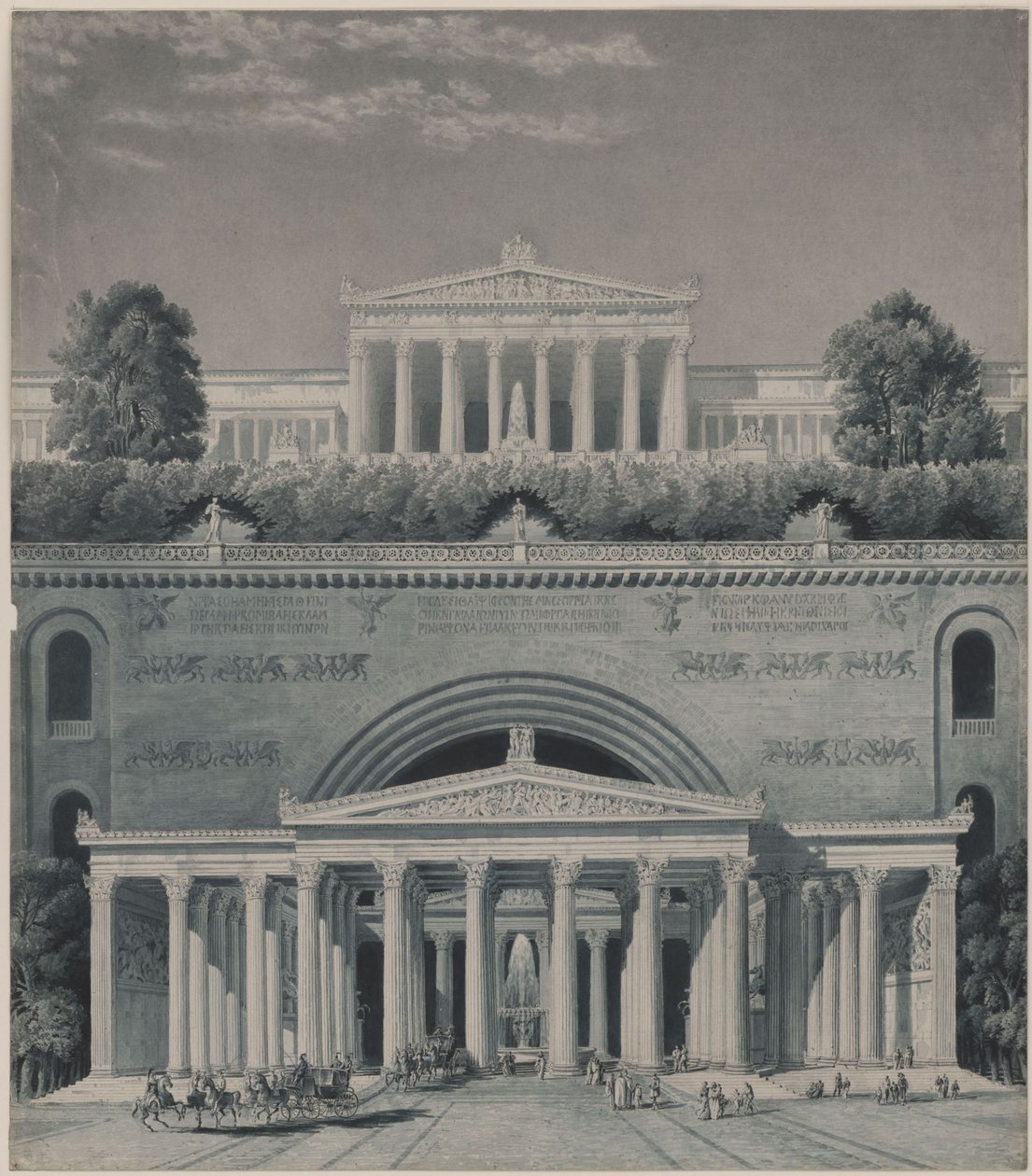 Egy fejedelem rezidenciája. Kastélybejárat alkotó: Karl Friedrich Schinkel