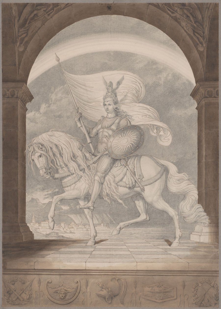 Teljes páncélzatú lovas / Poroszország géniusza lovagként alkotó: Karl Friedrich Schinkel