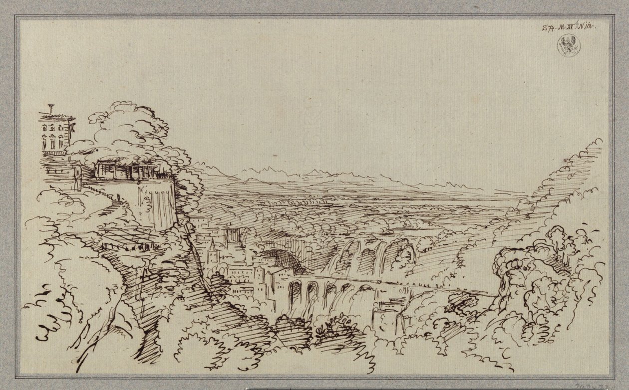 Egy város, amely Tivoli fekvésére emlékeztet alkotó: Karl Friedrich Schinkel