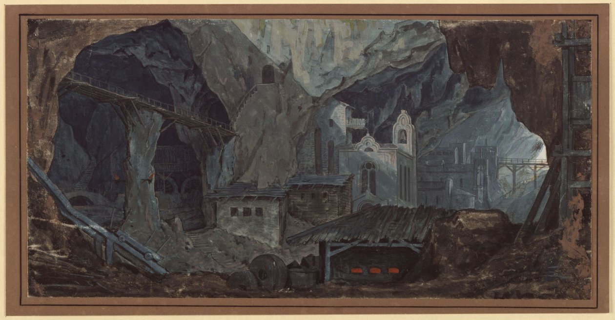 Vasbánya Katalóniában. Belső látkép alkotó: Karl Friedrich Schinkel