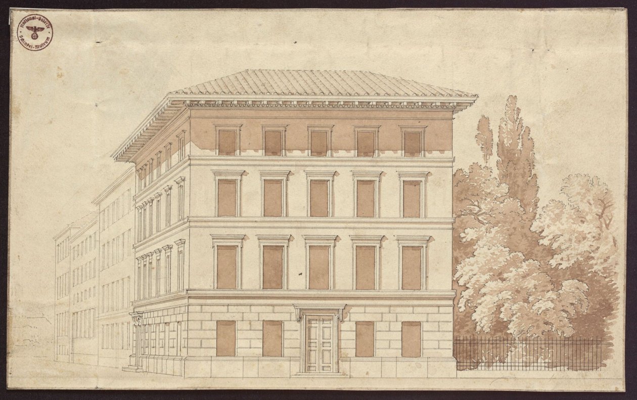 Lakóház terve. Nézet alkotó: Karl Friedrich Schinkel