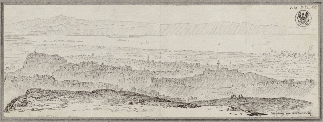 Edinburgh teljes kilátása alkotó: Karl Friedrich Schinkel