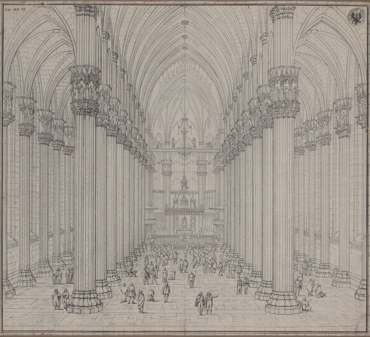 A milánói dóm belső tere alkotó: Karl Friedrich Schinkel