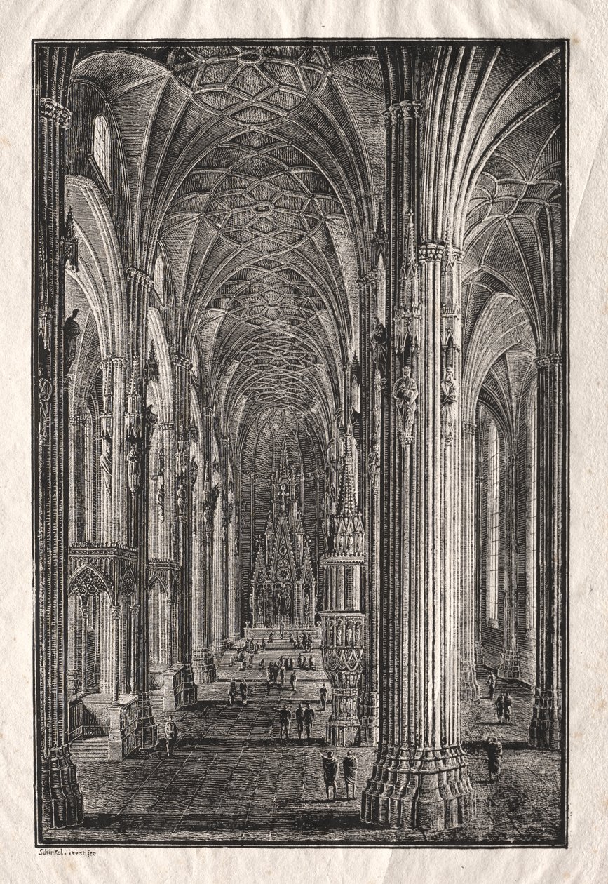 A bécsi Szent István-székesegyház belseje alkotó: Karl Friedrich Schinkel