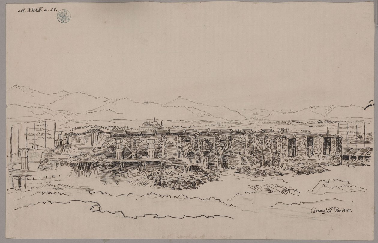 Kamenz. Kastély. A főépület látképe alkotó: Karl Friedrich Schinkel