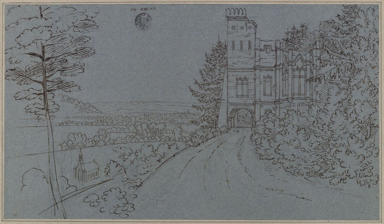 Köstritz. Mesterséges rom a kastélyparkban (?) alkotó: Karl Friedrich Schinkel