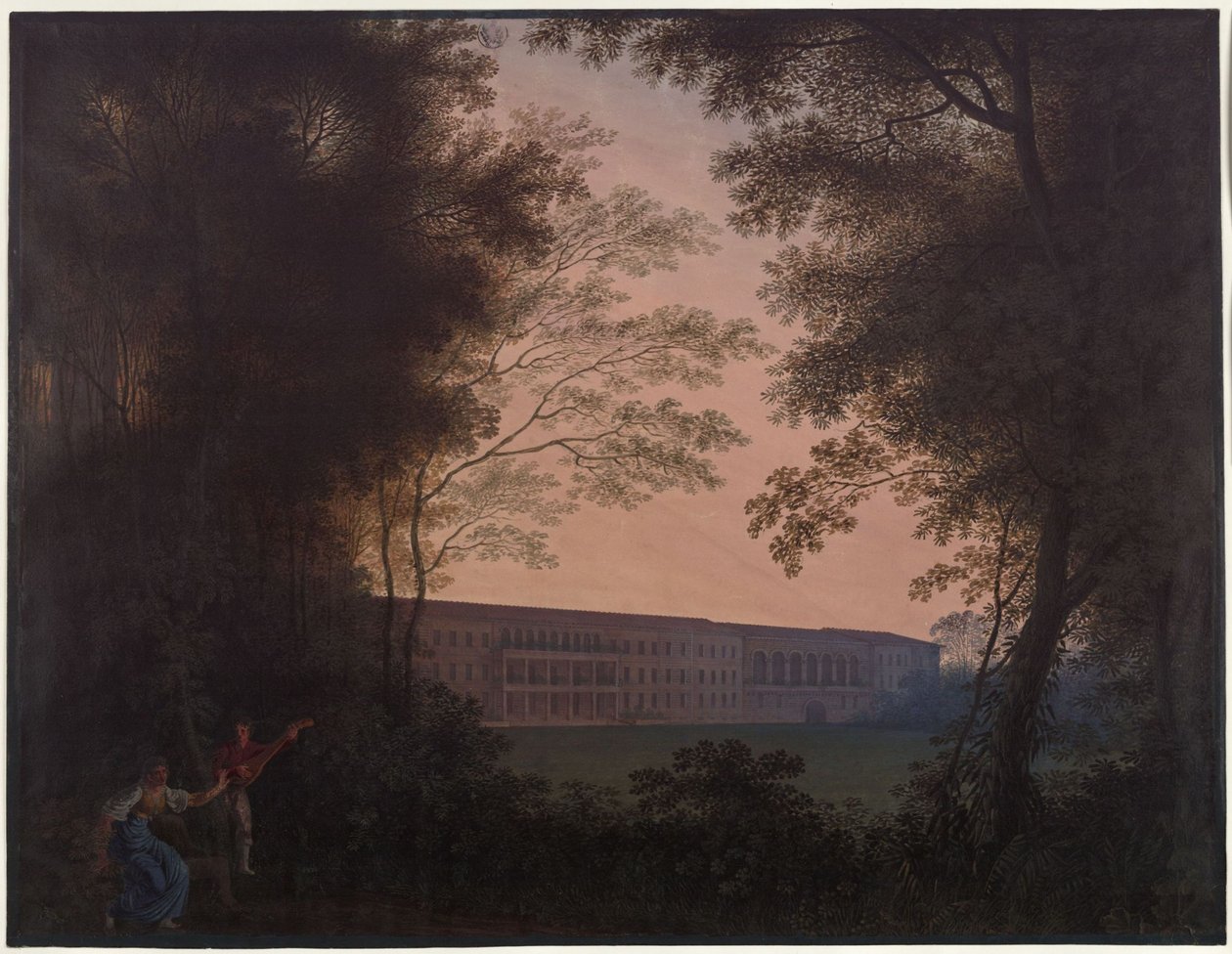 Köstritz. Kastély. Kilátás a kert felől alkotó: Karl Friedrich Schinkel