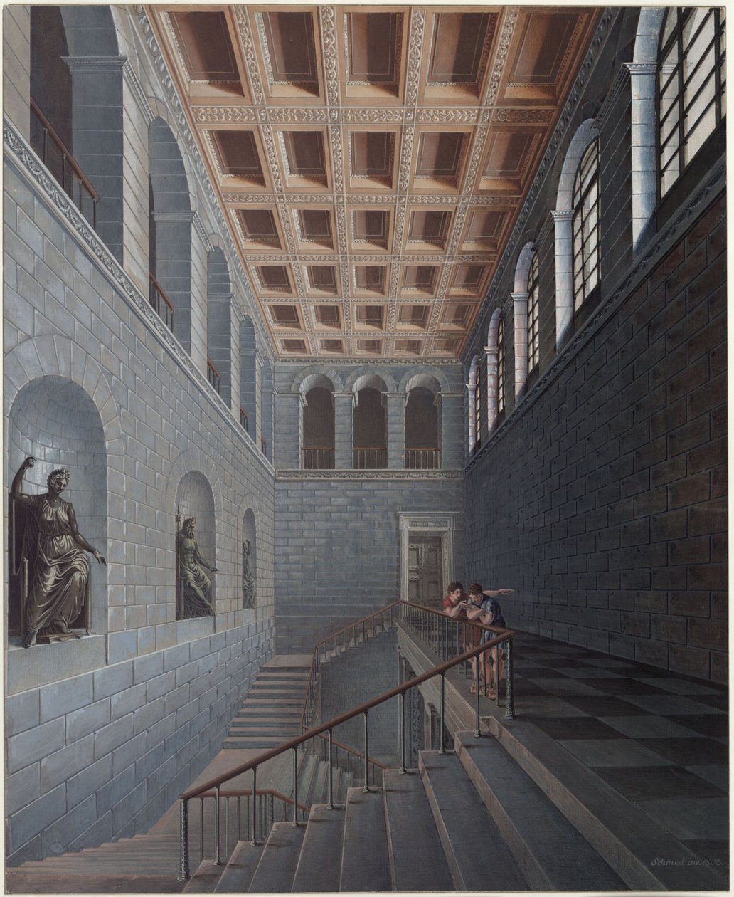Köstritz. Kastély. A lépcsőház kilátása alkotó: Karl Friedrich Schinkel