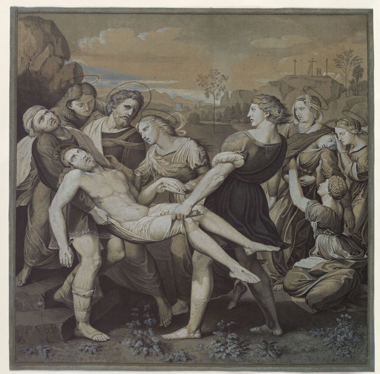Raffaello „A holttest elszállítása” című művének másolata alkotó: Karl Friedrich Schinkel