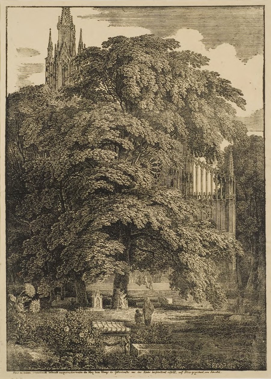 Temető egy gótikus székesegyház mellett alkotó: Karl Friedrich Schinkel
