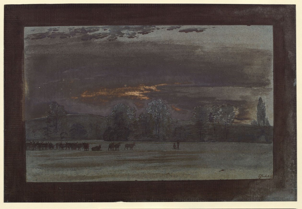 Táj szarvasmarhacsordával alkotó: Karl Friedrich Schinkel