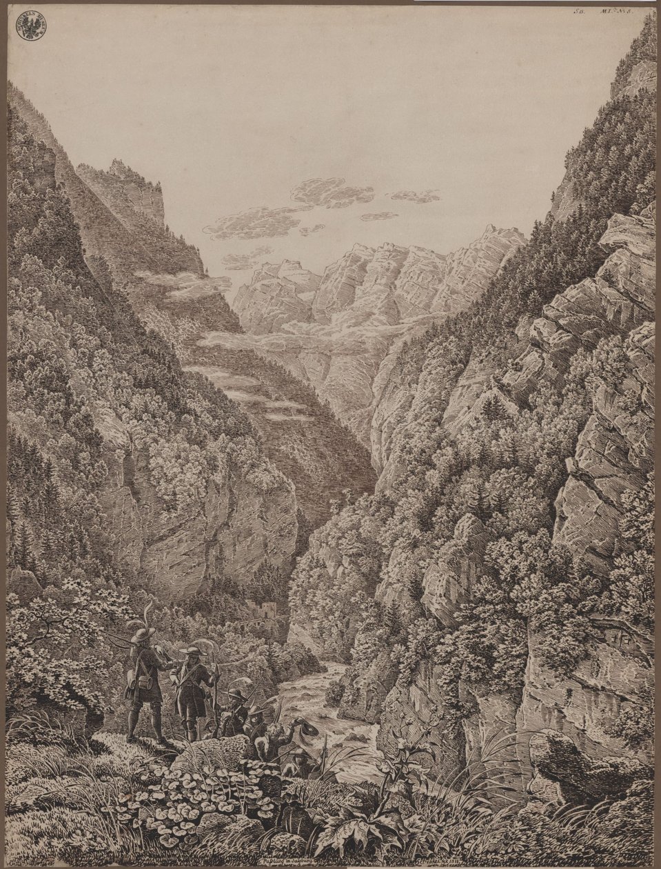 Lueg-hágó Salzburg közelében alkotó: Karl Friedrich Schinkel