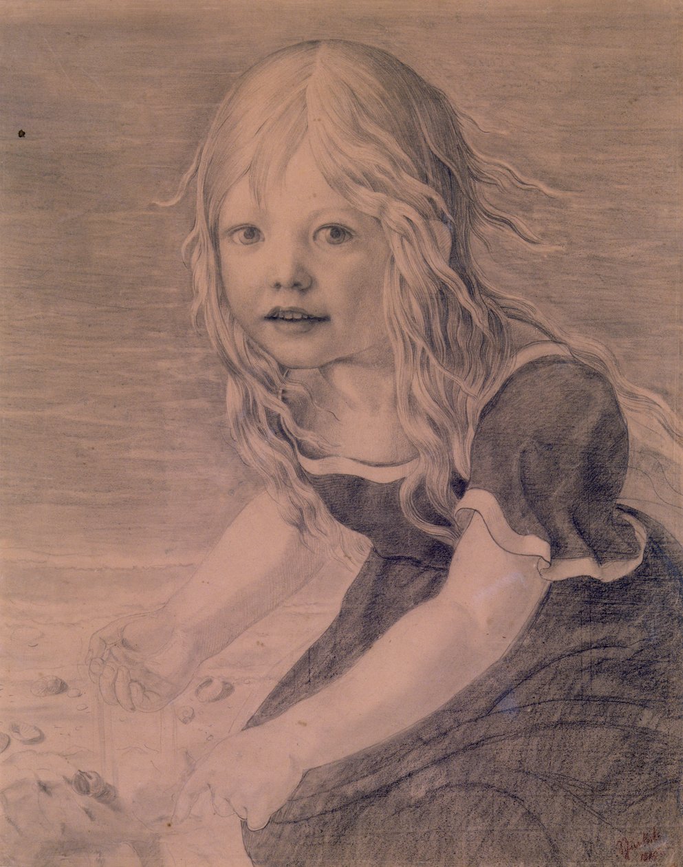 A művész lányának, Marie-nek portréja a tengerparton alkotó: Karl Friedrich Schinkel