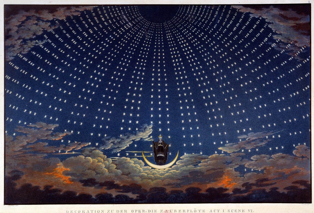 A szcenográfia Wolfgang Amadeus Mozart operájához, „Az elvarázsolt furulyához”, Karl Schinkel (1781-1841) alkotó: Karl Friedrich Schinkel