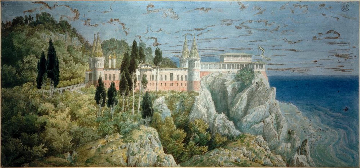 Orianda kastély, kilátás alkotó: Karl Friedrich Schinkel