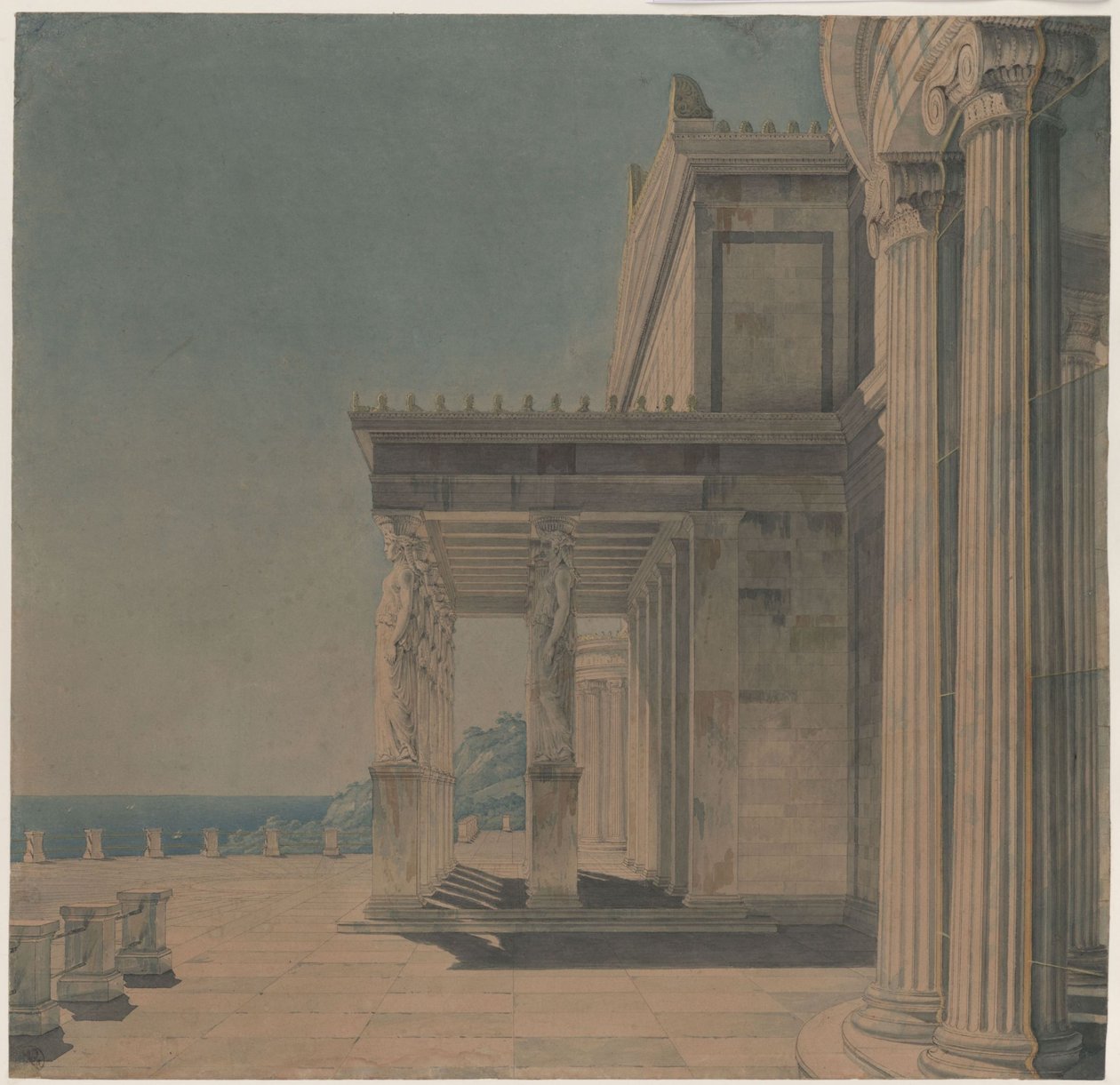 Az Orianda-kastély a Krím-félszigeten. Antik stílusú terv. Koren-terem alkotó: Karl Friedrich Schinkel