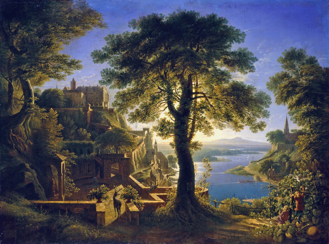 Kastély a folyónál alkotó: Karl Friedrich Schinkel