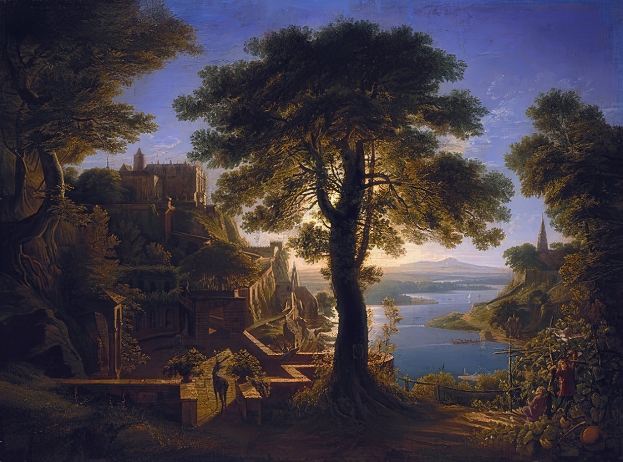 Vár a folyón. 1820 alkotó: Karl Friedrich Schinkel