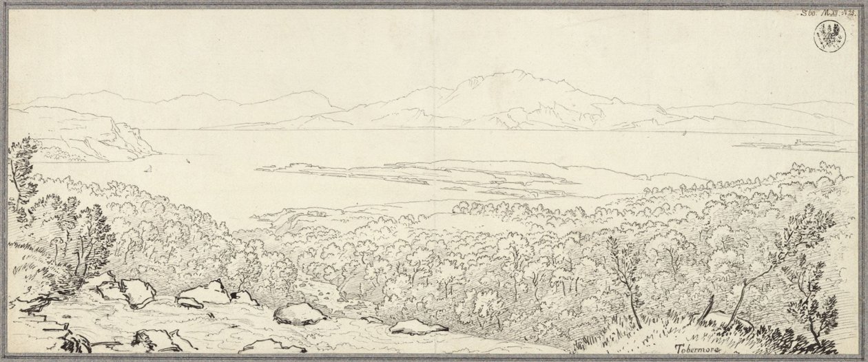 Skót tengerparti táj Tobermory közelében, a Mull-szigeten alkotó: Karl Friedrich Schinkel