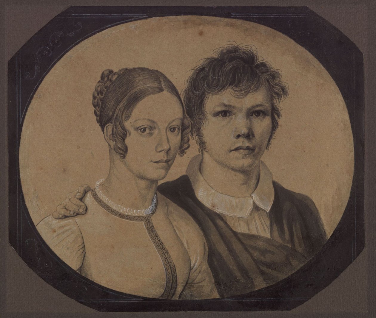 Karl Friedrich Schinkel önarcképe Susanne Schinkellel, született Berger alkotó: Karl Friedrich Schinkel