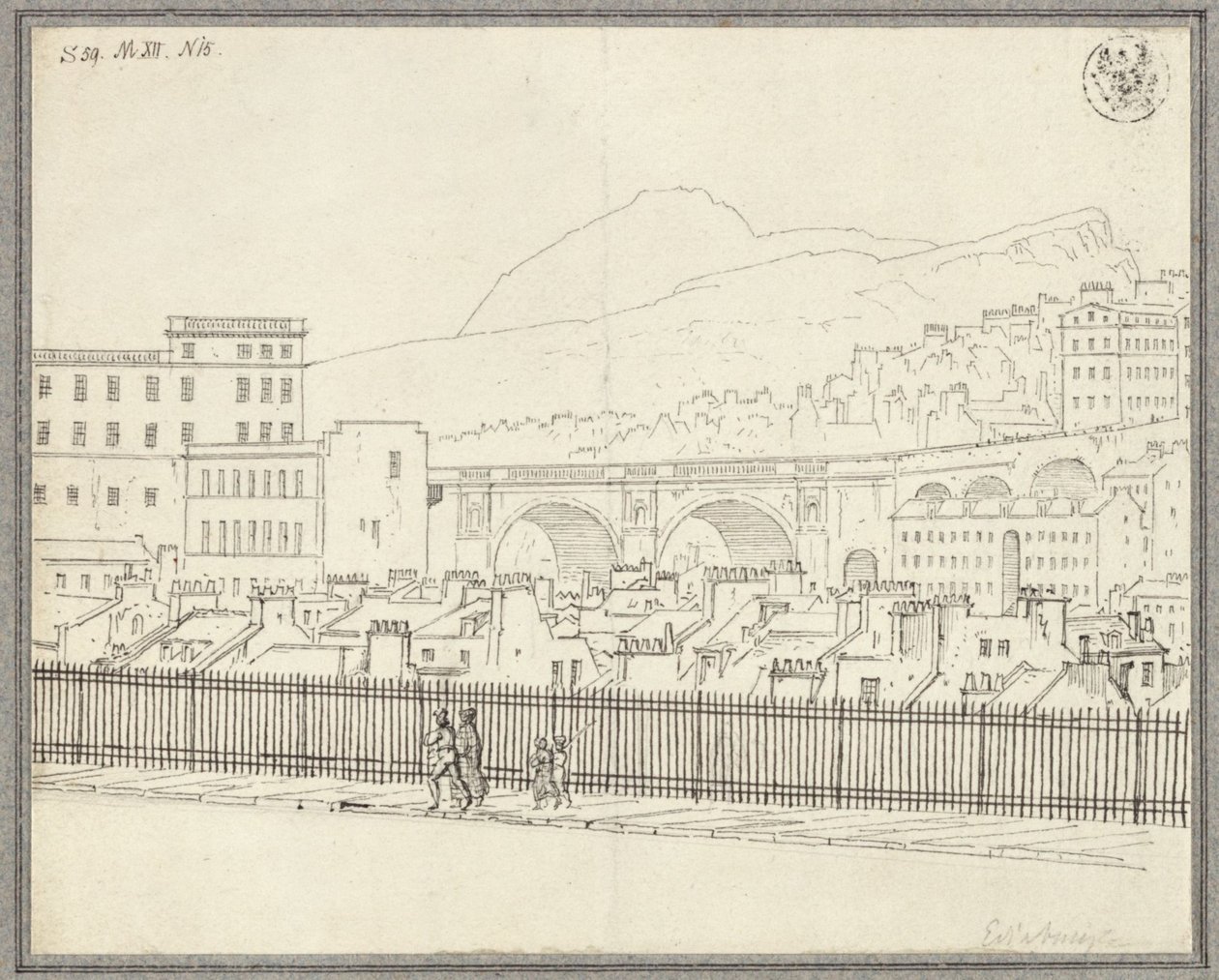 Edinburgh látképe híddal alkotó: Karl Friedrich Schinkel