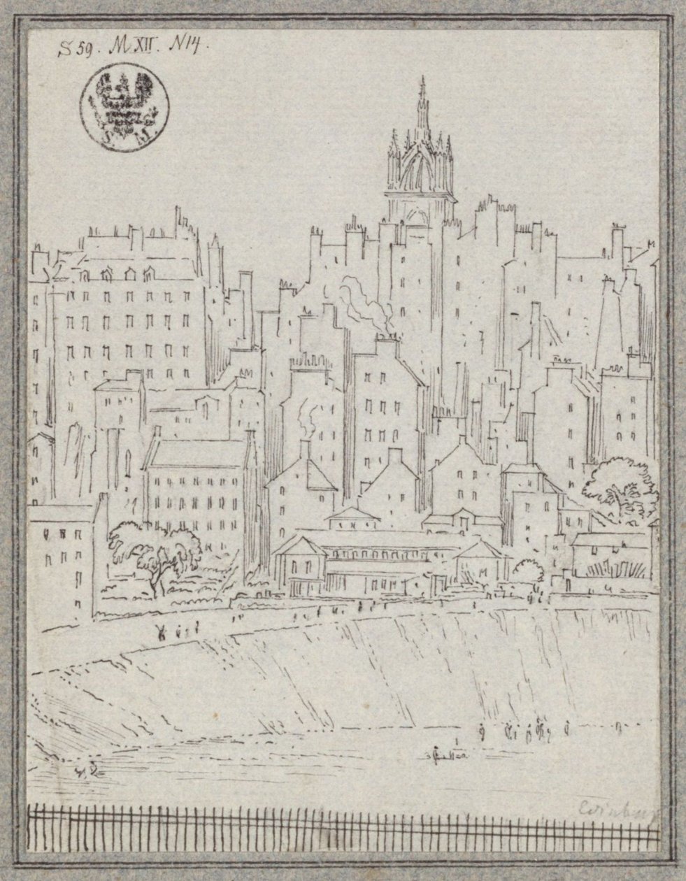 Edinburgh látképe házakkal alkotó: Karl Friedrich Schinkel