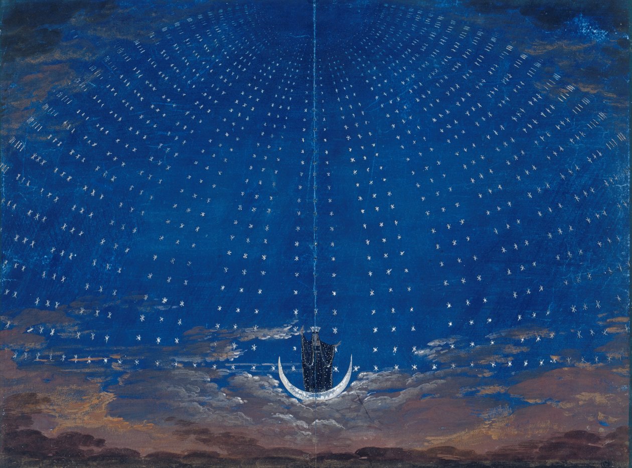 Díszletterv Mozart Varázsfuvolájához alkotó: Karl Friedrich Schinkel