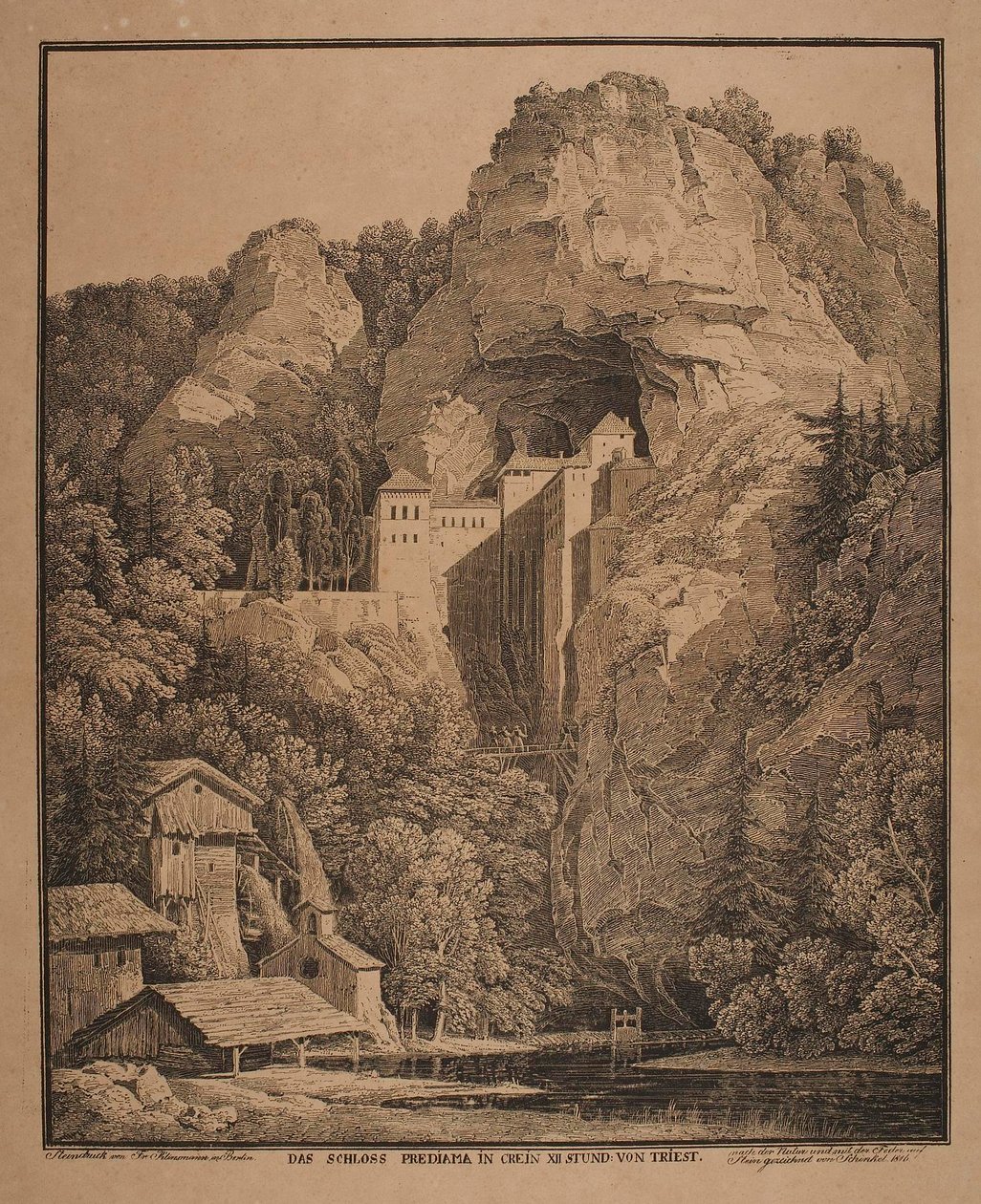 A Predjama-vár Trieszt közelében alkotó: Karl Friedrich Schinkel