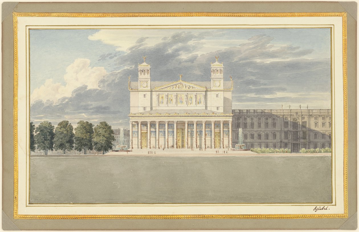 A berlini székesegyház homlokzata és környéke alkotó: Karl Friedrich Schinkel