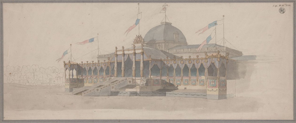 Sátor a légiós sasok ünnepélyes átadására a párizsi Mars-mezőn, 1804. december 5-én alkotó: Karl Friedrich Schinkel